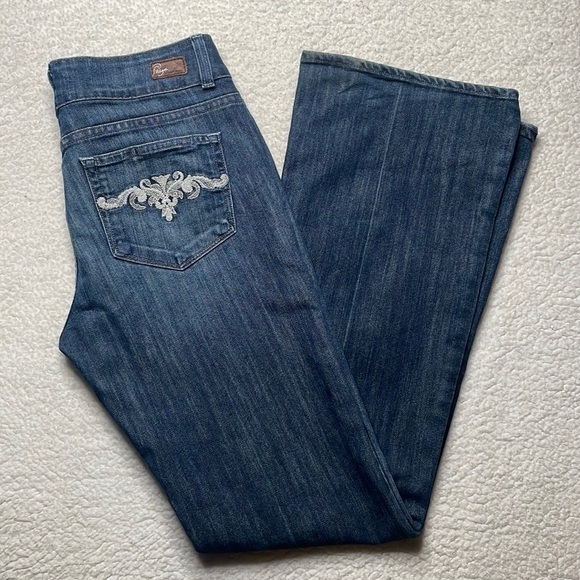Paige Hidden Hills Denim Dark Wash Jeans Size 30 x 33 Flare - Picture 9 of 10
